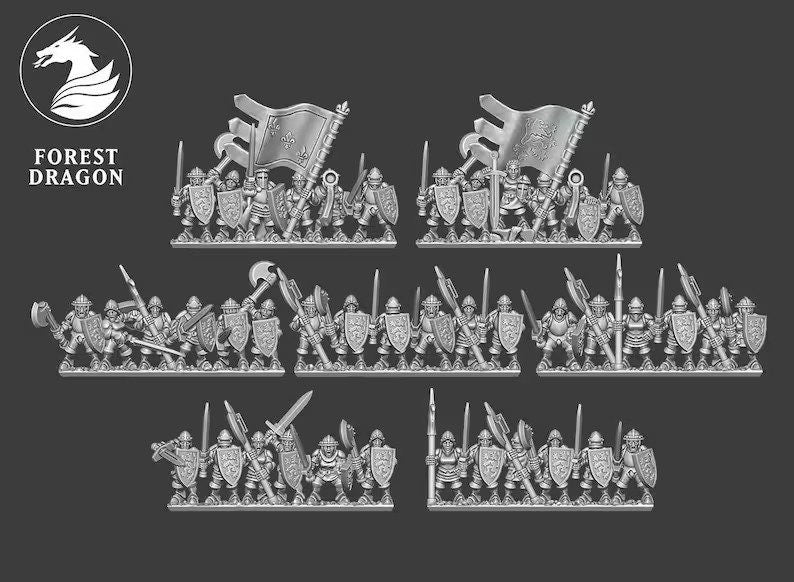 10mm Chivalric Knight Army by Forest Dragon