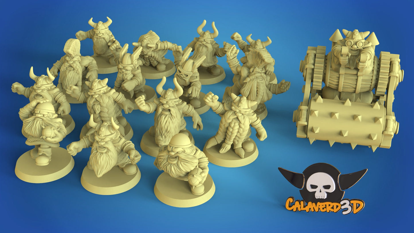 Calaverd3D Big Headed Dwarf Fantasy Football Team