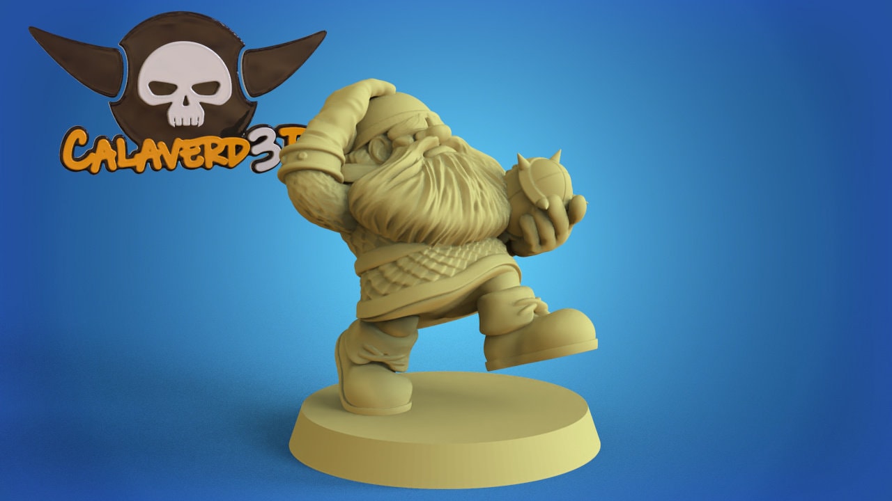 Calaverd3D Big Headed Dwarf Fantasy Football Team