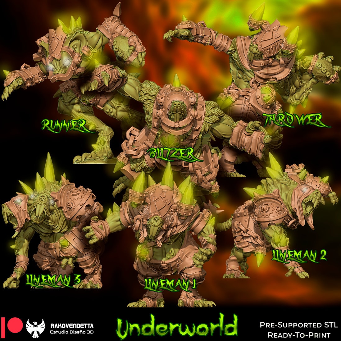 Rakovendetta Estudio Underworld Fantasy Football Team