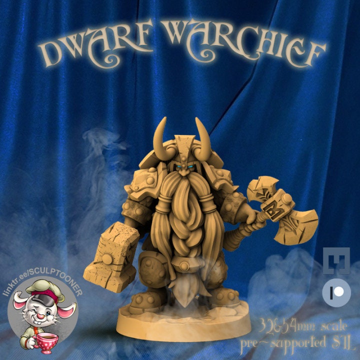 Sculptooner Warcraft Thematic Dwarf Warchief
