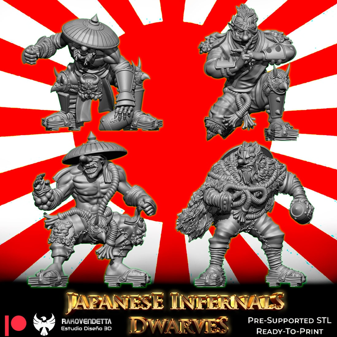 Rakovendetta Estudio Japanese Hellish Dwarf Fantasy Football Team