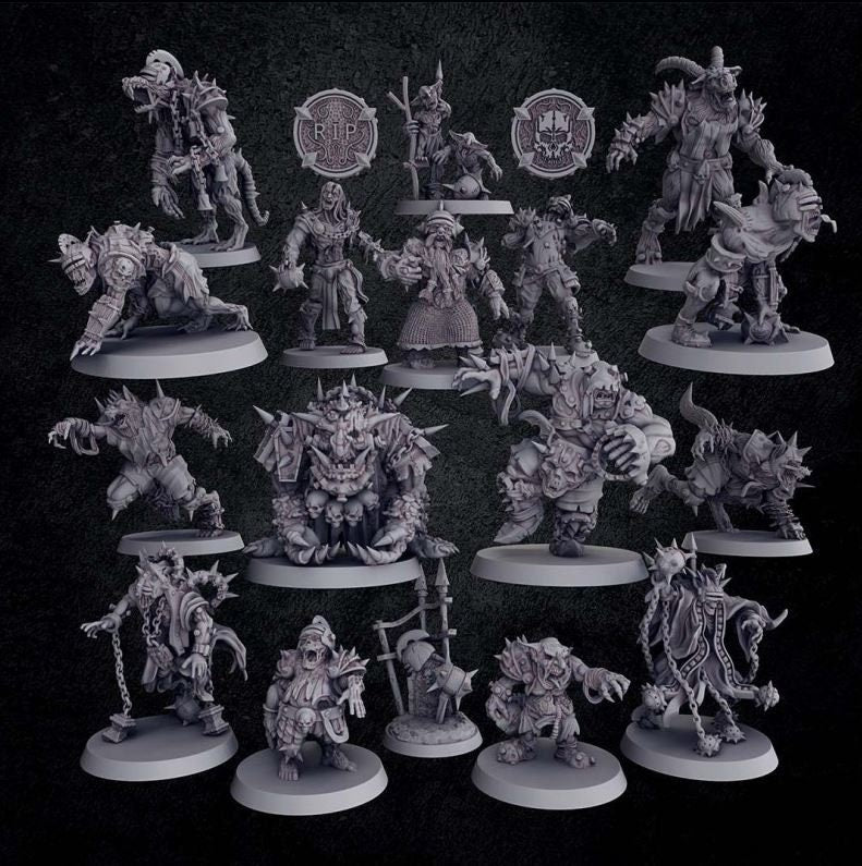 fantasy football helmets monster zombie Rakovendetta Estudio Zombie Necromancer Fantasy Football Team – JG Forge