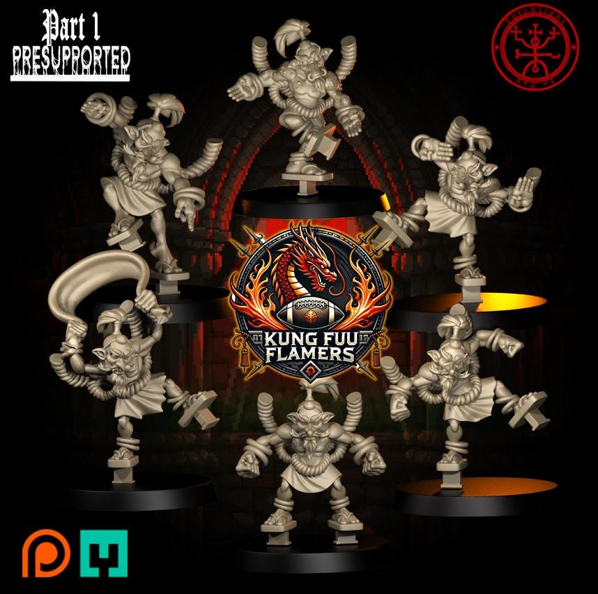 Torchlight "Kung Fu Flamers" Chaos Dwarf Fantasy Football Team
