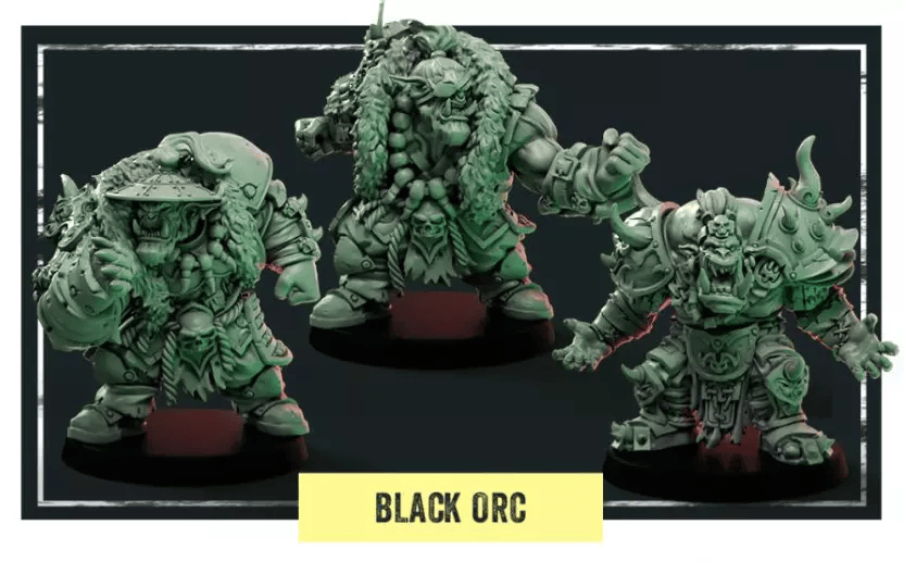 Big Child Creatives Jade Jaws Black Orc Fantasy Football Team