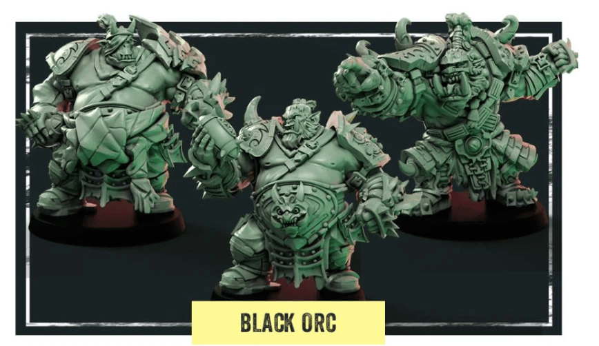 Big Child Creatives Jade Jaws Black Orc Fantasy Football Team