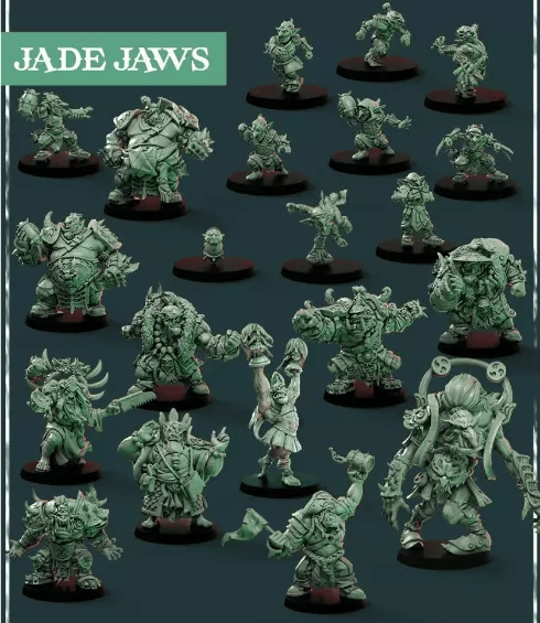Big Child Creatives Jade Jaws Black Orc Fantasy Football Team