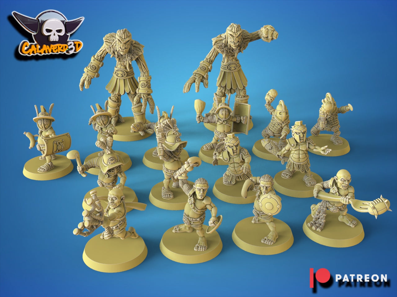 Calaverd3D Gladiator Halflings Fantasy Football Team