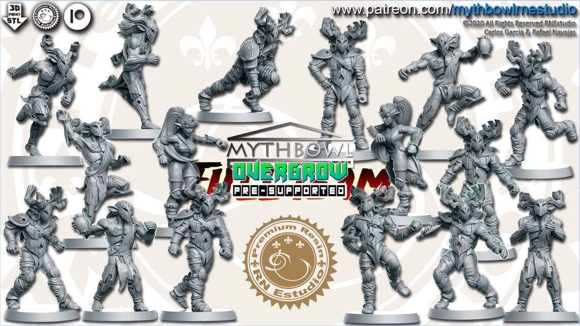 Mythbowl Wood Elf Fantasy Football Team - Overgrown