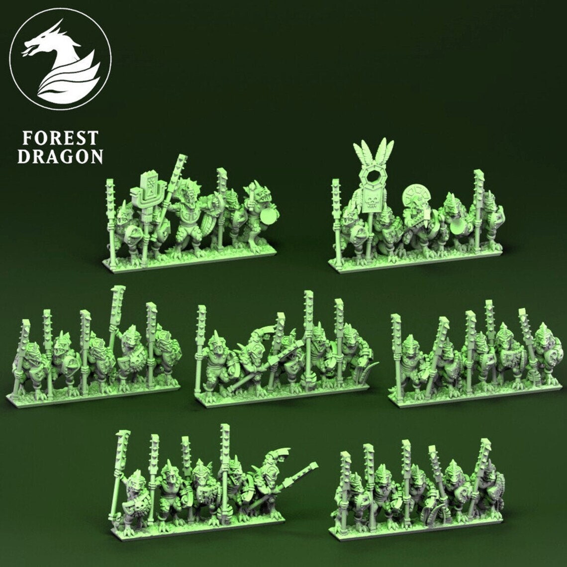10mm Reptilian Army by Forest Dragon